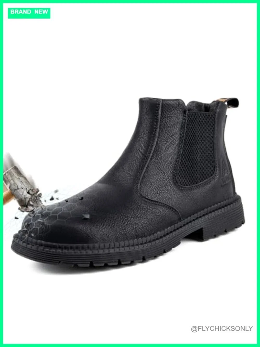 Steel Toe Chelsea Boots Men's Industrial Construction Shoes Waterproof